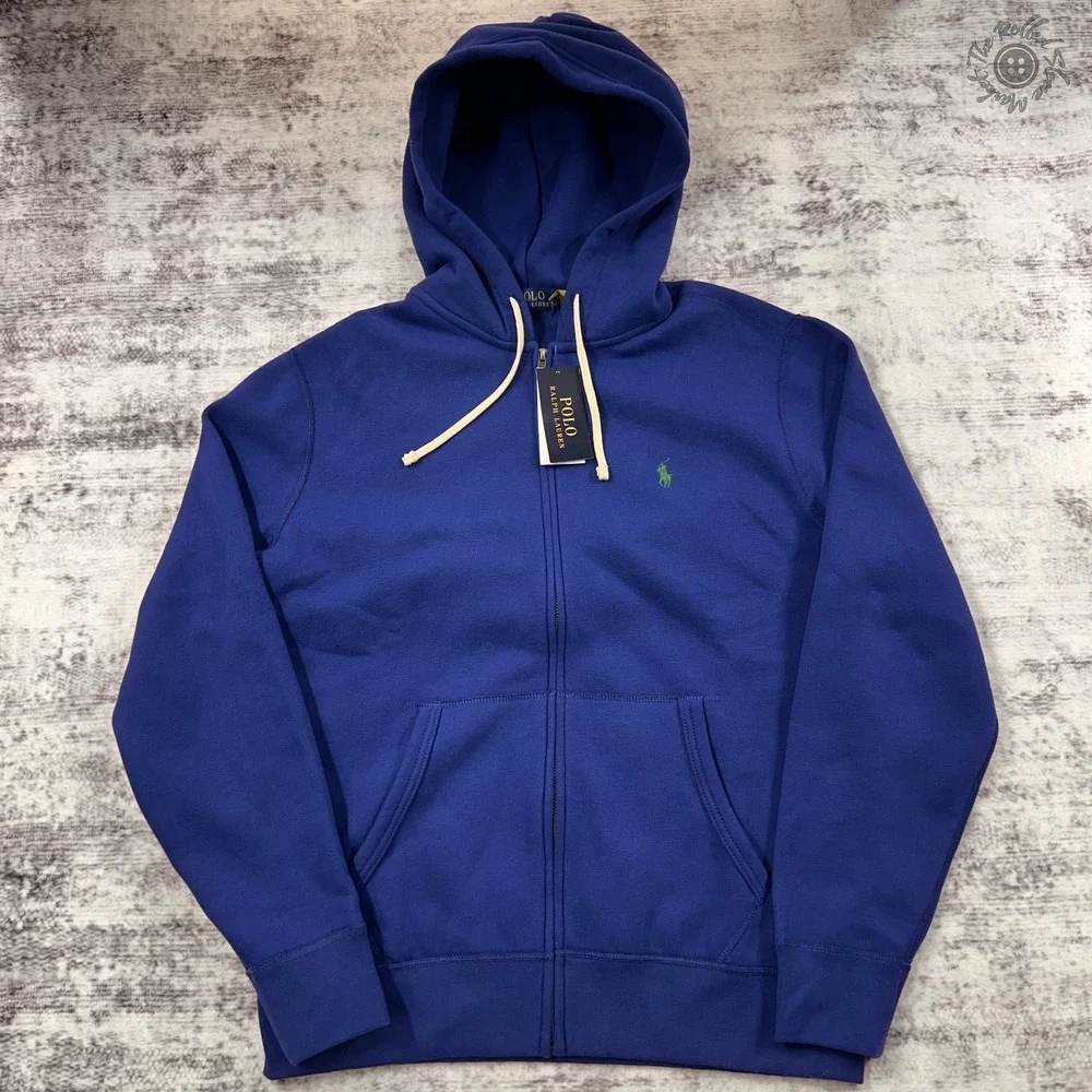 NWT Polo Ralph Lauren Hooded Zip Sweatshirt - Blue - Men's Medium - 710P06645002